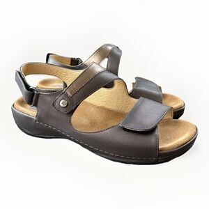 Wolky Liana XW Women's Comfort Sandals Leather Adjustable Strap Brown EU 38 US 7